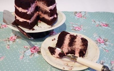 Tarta de chocolate y frambuesa